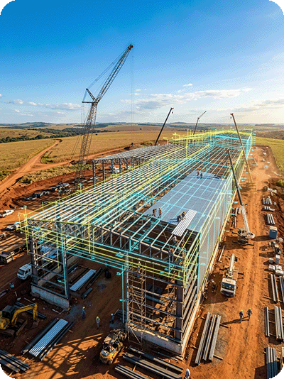 Construção de barracão de infraestrutura agrícola