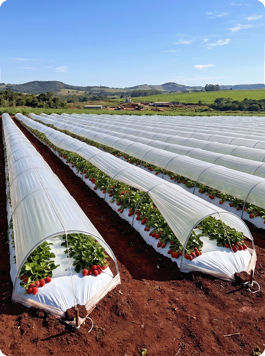 Filme agrícola Yukaer instalado em estufa